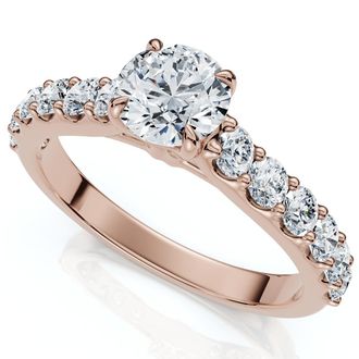 Pompeii3 1Ct Pave Cathedral Diamond Engagement Ring 14k Gold Lab Grown