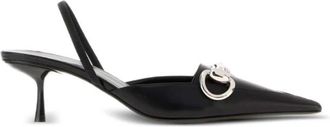Gucci Morsetto Pomp - Dames - Pumps - Zwart - 39 EU - Leer - Schoenen