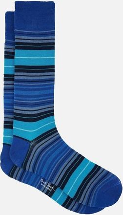 Paul Smith Mens Paul Smith Jayden Stripe Socks Multi Blue Stripe - Size: 2.5/3/3.5/4/4.5/5/11.5/11/10.5/10/14.5/14/13.5/13/12.5/12/8.5/9/9.5/16/15.5/15/5.5/6/6