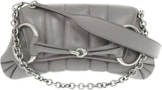 Gucci Pre-owned Shoulder Bags, female, Gray, Size: ONE SIZE Pre-owned Leather gucci-bags