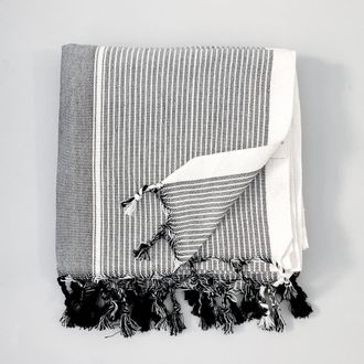 Home & Loft Grey Stripe Tribeca Towel at Nordstrom