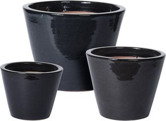 OEM Macetas Negras Ceramica 15+20+23 Cm