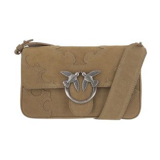 Pinko Cross Body Bags, female, Brown, Size: ONE SIZE Love Bag One Slouchy Suede Bag