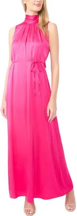 Ted Baker Alina Gathered Halter Neck Maxi Dress in Beetroot Pink at Nordstrom, Size X-Large