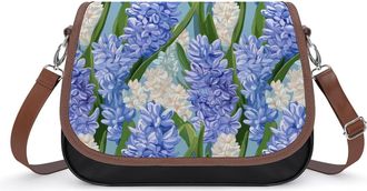 Generic Hyacinth Flowers Womens Crossbody Bag Fashion Shoulder Handbags Message Tote Bag with Adjustable Strap