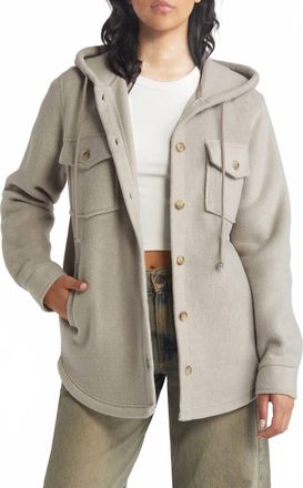Thread & Supply Hooded Shacket In Gray