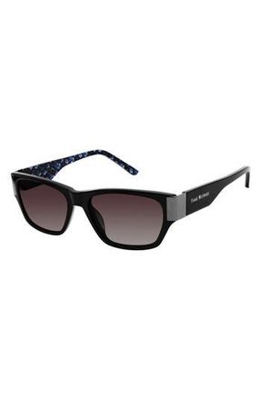 Isaac Mizrahi New York 53mm Rectangle Sunglasses in Black at Nordstrom Rack