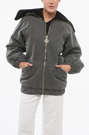 Patou Oversized Denim Jacket with Shearling Patou