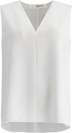F.it Mouwloze top met V-hals - Dames - Tops - Wit - Maat: XL Poliester
