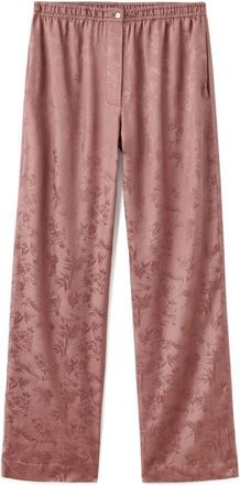 Mango Jacquard Satin Pajama Pants in Brown at Nordstrom, Size Medium
