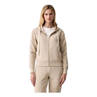 Guess Victoire Scuba Zip Hoodie - Dames - Sweatshirts & Hoodies - Beige - Maat: M Viscose