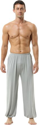 Hoerev Brand Mens Super Soft Modal Spandex Harem Yoga Pilates Pants Grey Large
