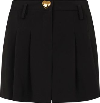 Moschino Korte Broeken, Dames, Zwart, S, Shorts met hoge taille en plooien