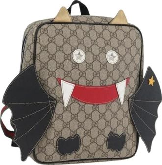 Gucci Pre-owned Backpacks, female, Beige, Size: ONE SIZE Pre-owned Vintage Canvas Backpack