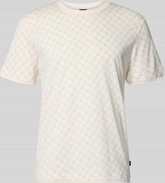 Joop T-Shirt mit Logo-Muster und Rundhalsausschnitt in Offwhite, Gr&ouml;&szlig;e XXXL