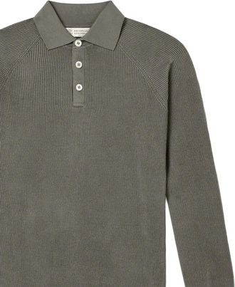 Brunello Cucinelli Mens English Rib Polo Shirt Ss26 M
