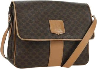 Celine Pre-owned Cross Body Bags, female, Brown, Size: ONE SIZE Pre-owned Vintage Canvas Shoulder Bag