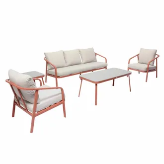 Oviala Mueble de jard&iacute;n 5 plazas terracota
