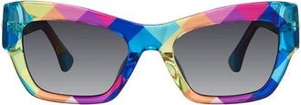 Kurt Geiger 53mm Rectangular Sunglasses in Pattern Multicolor/grey at Nordstrom