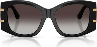 Dolce & Gabbana 54mm Gradient Butterfly Sunglasses in Black /Grey Gradient Black at Nordstrom