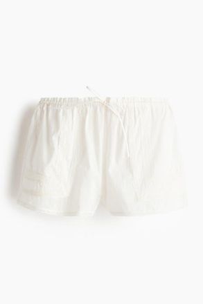 H&M Cotton Beach Shorts in White at Nordstrom, Size X-Large
