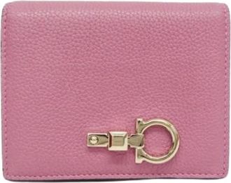 Ferragamo Pre-owned leren portemonnee - Dames - Vintage Accessoires - Roze - ONE Size - Leer - Vintage