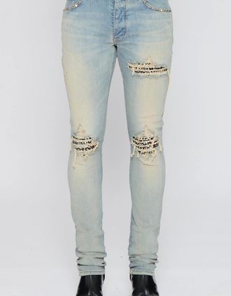 Amiri Mens Stud MX1 Jeans Blue - Size: 32/32