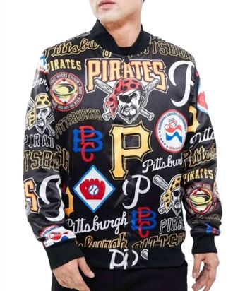 Pro Standard Pittsburgh Pirates Track Jacket In Black