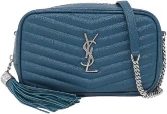 Saint Laurent Pre-owned Cross Body Bags, female, Green, Size: ONE SIZE Pre-owned Lou Calf Shoulder Bag