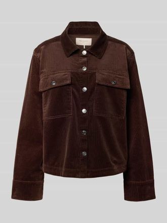 Freequent Jacke mit Knopfleiste Modell Cordy in Dunkelbraun, Größe XL
