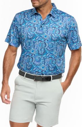 Robert Graham Neris Paisley Performance Polo in Blue at Nordstrom, Size Xxx-Large