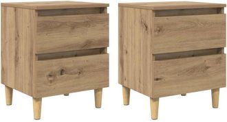 vidaXL Armarios De Cama 2 Pcs Roble Artesanal 40 X 35 X 50 Cm Vidaxl