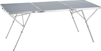 TecTake Mesa plegable de aluminio con asa de transporte 180 x 70 x 70 cm plata