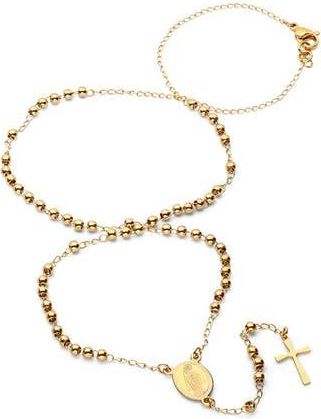 HMY Jewelry Saint Pendant Rosary Necklace in Gold at Nordstrom Rack