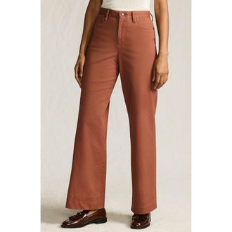 Lands End High Rise 5 Pocket Wide Leg Chino Pants in Rich Ginger Brown at Nordstrom, Size 18Short