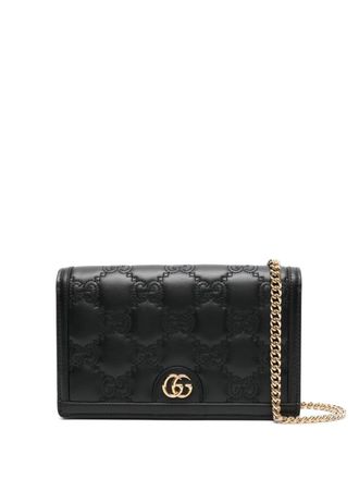 Gucci GG matelass&eacute; crossbody bag - Black