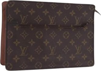 Louis Vuitton Pre-owned Pochette Homme Clutch Bag - Dames - Vintage Clutch - Bruin - ONE Size - Leer - Vintage