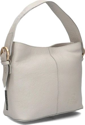 Fred De La Bretoniere Tassen, Dames, Grijs, ONE Size, Leer, Beige Grain Leather Bucket Bag