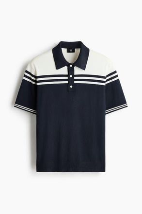 H&M Regular Fit Polo Shirt in Dark Blue at Nordstrom, Size Xx-Large