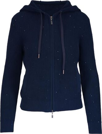 Kinross Cashmere Maglione con cappuccio - Blu