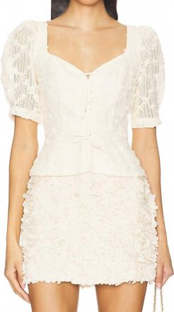 Astr Cherian Floral Lace Top In Cream