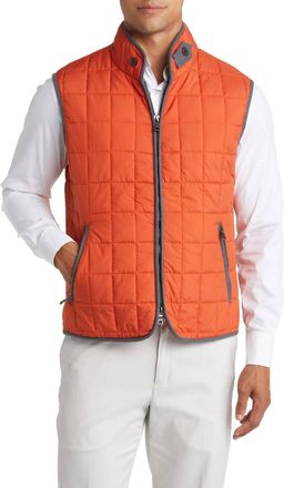 Scott Barber Quilted Water-Resistant Puffer Vest In Ochre