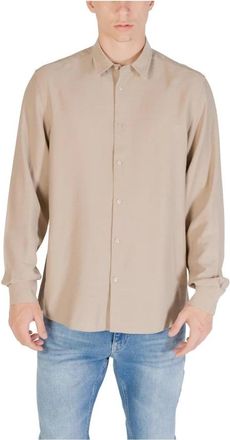 Antony Morato Klassieke lange mouw knoopshirt - Heren - Casual Overhemden - Beige - 2XL - Overhemden