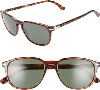 Persol 55mm Square Sunglasses in Havana/Green Solid at Nordstrom