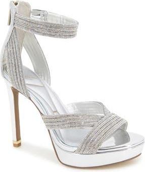 Kenneth Cole Nadine Jewel Platform Sandal in Silver Jewel at Nordstrom Rack, Size 9.5