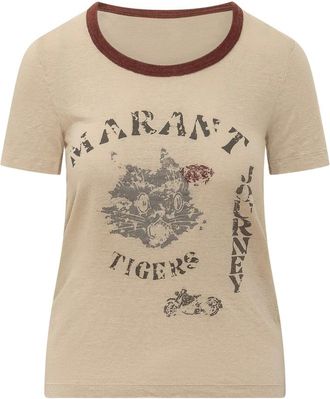 Isabel Marant Tops, Dames, Beige, L, Linnen, Kiliann Tee