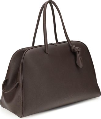 Jacquemus Womens Le Grand Tourisme Travel Bag Dark Brown Calf Leather Bos Taurus Handbags Hand