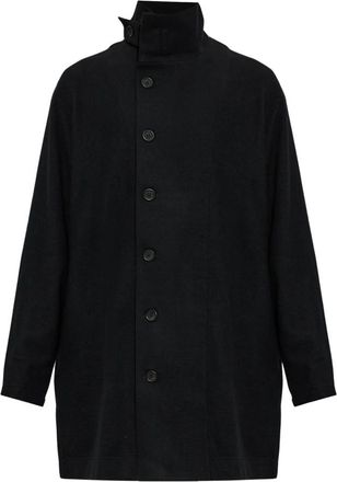 Yohji Yamamoto Colbert met coltrui - Heren - Mantel - Zwart - L - Jassen