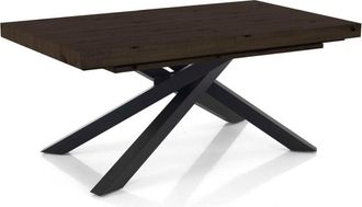 Oresteluchetta Mesa extensible mdf/metal nogal-negro 75,5x90x160-240 cm