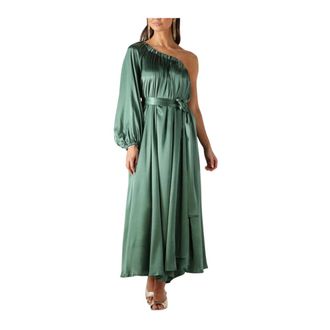 Greek Archaic Kori Dames, Jurken, Groen, Maat: S Linnen